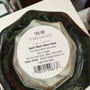 Threshold Studio McGee Swirl Glass Vase - Black